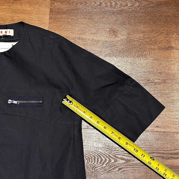 MARNI Crew Neck 3/4 Sleeve Crop Top Light Jacket Size M US8 IT44 Black - Picture 9 of 13